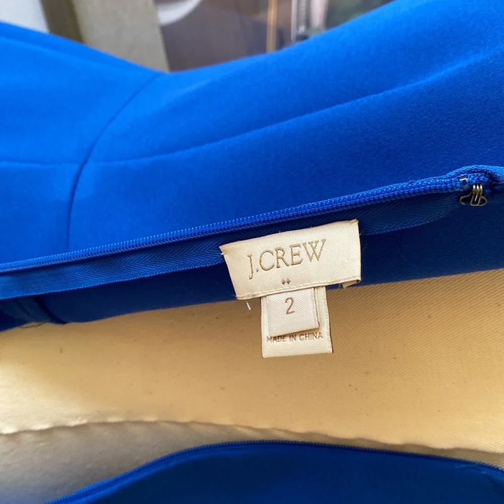 J Crew Royal Blue Scalloped- Hem Dress - Picture 3 of 7